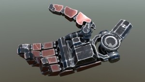 Low poly fully rigged robot hand