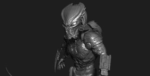 Cyborg Predator Statue