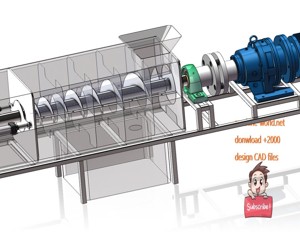 industrial 3D model Screw dewatering machine