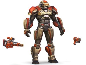 Cartoon Sci-Fi Cyborg Drone Sniper Soldier