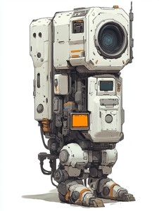 Scientific Android Mech with Scanner - Low Poly 3D Model