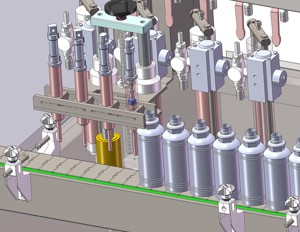 industrial 3D model 4 head filling machine v2