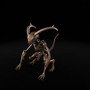 Metallic Imp - Sci-Fi Creature 3D Model for Games Animation