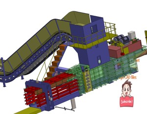 industrial 3D model Waste paper baler