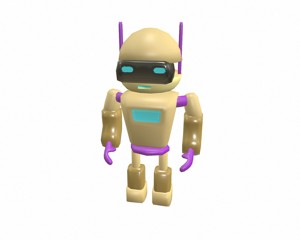 Cartoon robot low poly