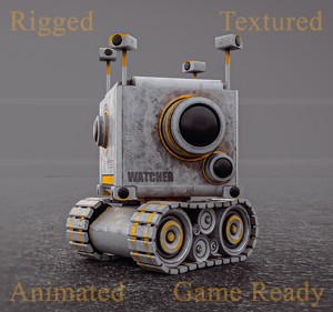 Camera Robot rigged and animated game ready