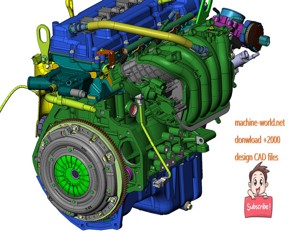 Car engine-industrial 3D model