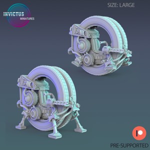 ALL TERRAIN MONOCYCLE ‧ SCI-FI MINIATURE ‧ WARGAME MINIATURES ‧ TABLETOP 3D MODEL ‧ RPG MINIATURE ‧ CYBERPUNK CONSTRUCT ‧ STEAMPUNK WAR MACHINE ‧ STL FILE