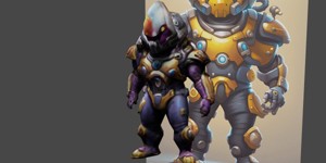 a cartoon character of a robot with a helmet leagu