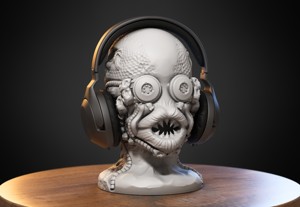 SKULL ROBOT DRAGON HEADPHONE STAND, CYBORG SKULL DRAGON ROBOT HEADSET STAND, PERFECT GAMER GIFT, SCI-FI FANS GIFT, SKULL DRAGON ROBOT HEADPHONE HOLDER A192 (1)