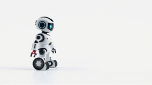 Stylish Toy Robot Assistant with Neon Indicators