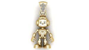 DIAMOND ROBOT PENDANT 3D PRINTABLE MODEL