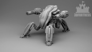  A robot with miniguns
