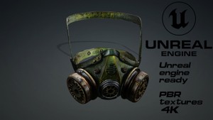 Apocalyptic Gas Mask game ready UE5 FBX