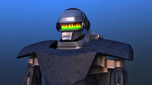Futuristic Guitar Player Robot