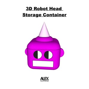 3D Robot Head Storage Container