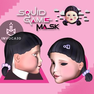 FACE MASK YOUNG-HEE - SQUID GAME GIRL FEMALE ROBOT DOLL - COSPLAY FANART - EL JUEGO DEL CALAMAR