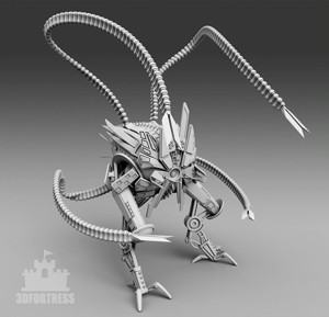  A robot with sharp tentacles