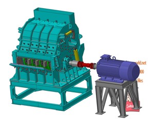 industrial 3D model Scrap steel crusher