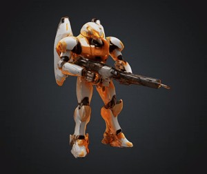 DIB ORANGE GIGA BOT STL OBJ GLB FOR 3D PRINTER