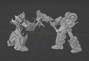 OPTIMUS PRIME V MEGATRON FALL OF CYBERTRON POSE 3