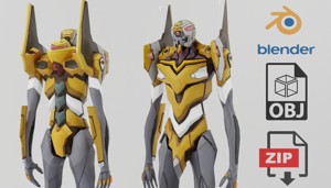 Evangelion Eva Unit 00 Textured Lowpoly