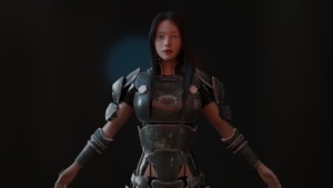 sci fi female characters 3d model