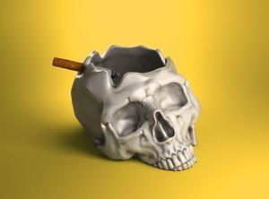skull ashtray biomechanical skull ashtray robot ashtray
