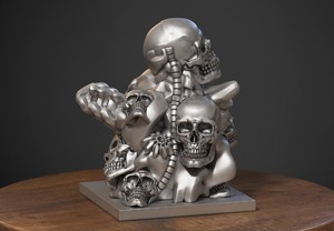 Modern abstract skull robot form  Modern abstract skull tobot