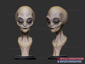 ALIEN STYLIZED BUST STL FILE