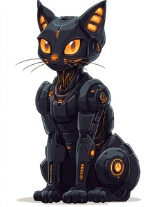 Futuristic Robotic Cat 3D Model -  Sci-Fi Asset