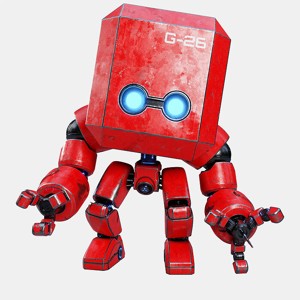 Cute Space Robot Rigged G-26 Red