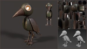 Mechanical Bird Figurine