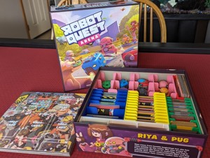 ROBOT QUEST ARENA BOARD GAME BOX INSERT ORGANIZER WITH 3 EXPANSIONS - KICK STARTER
