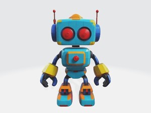 low-poly toy robot