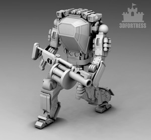 A robot with a grenade launcher