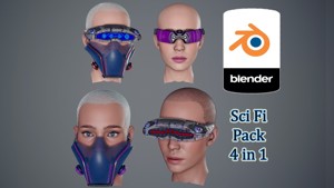 Sci fi Glasses Goggles and Mask Pack 1