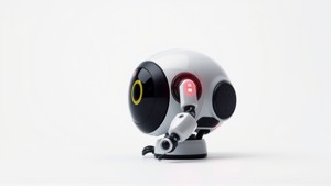 Stylish Toy Robot Assistant with Neon Indicators