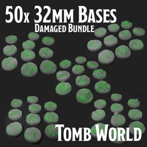 50 NECRON TOMB WORLD MINIATURE BASES - 32 MM - DAMAGED SUPER BUNDLE