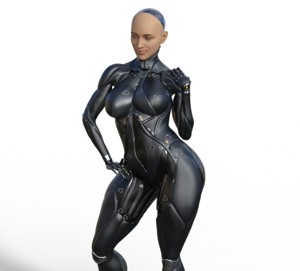 cyber girl stand
