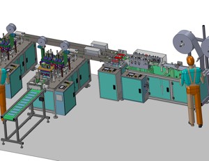 industrial 3D model Single pull double sided mask making machine
