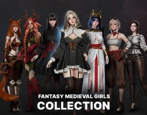 Fantasy Medieval Girls Collection - Game Ready