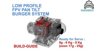 V1 Low Profile Pan Tilt FPV Camera Gimbal Burger System