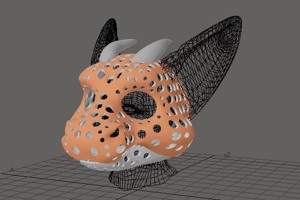 Fursuit- or puppet-head base - version 78 - Angel Dragon