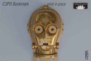 Starwars C3PO playful bookmark 3Dprint model