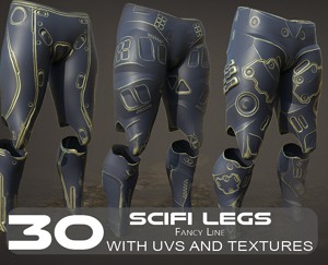30 SCIFI LEGS with 4k Textures and UVS for ALL Softwares 