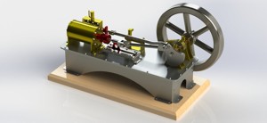 1 CYLINDER HORIZONTAL STEAM ENGINE WITH SLIDE VALVE