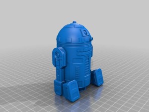 R2-D2 robot redesigned with moveable hands and leg
