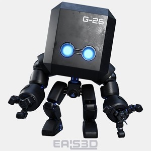 Cute Space Robot Rigged G-26 Matte Black
