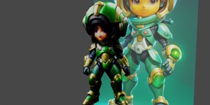  a cartoon image of a woman in a space suit with a